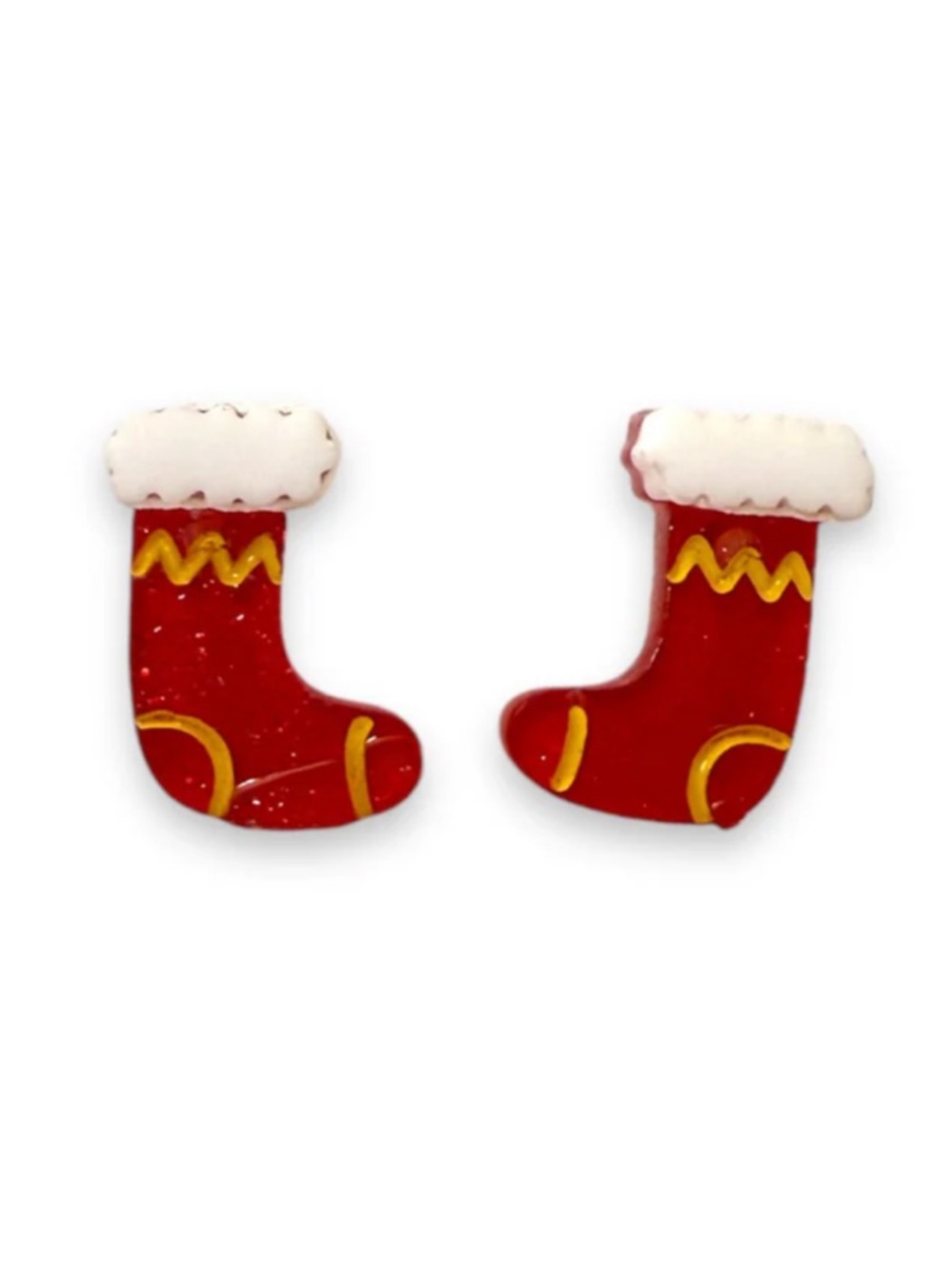 Lipstick & Chrome Itty-Bitty Stocking Earrings
